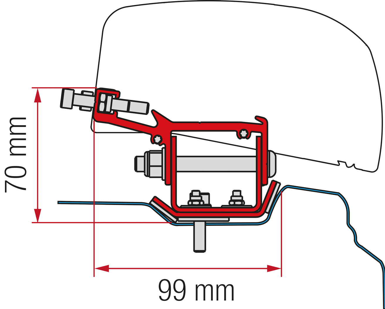 Fiamma Adapter F40 Kit Renault Trafic L2 ab 2014